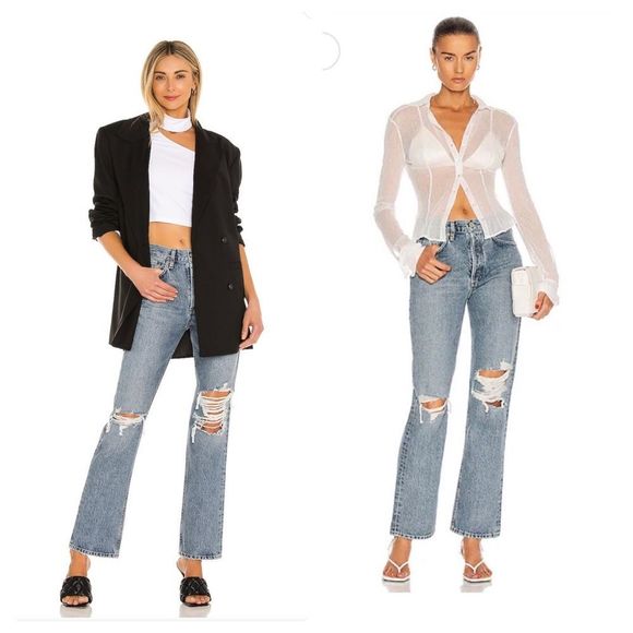 Agolde Lana Destroyed Knees Jeans sz 28